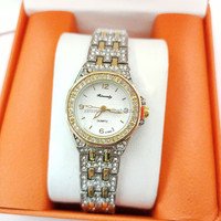 Montre analogique à quartz de luxe pour femme avec cadran en strass, montre habillée, montre-bracelet pour affaires