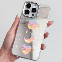 Coque The Color Planet compatible avec les téléphones Apple 16 Pro Max/15 Pro Max avec des lentilles plaquées et des finitions miroir.