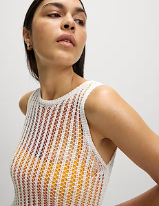 Váy liền thân mùa hè Coolred dành cho nữ, không tay, dệt kim, dáng midi, đơn giản, kẻ sọc, xếp ly, eo tự nhiên, gợi cảm, kiểu dáng ôm sát, chất liệu polyester - Product Image 3