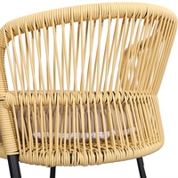 Tabouret de salle à manger moderne et minimaliste à dossier haut pour restaurants, cuisines, pubs, comptoirs de bar, bar extérieur, bar à domicile - Fabriqué en rotin