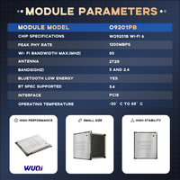 Módulo WiFi PCIe O9201PB de Bajo Costo, Tarjeta Inalámbrica 802.11ac de Doble Banda 2.4/5GHz 2x2 MIMO para Aplicaciones Industriales Integradas e IoT
