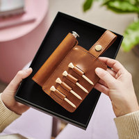 Porte-tee de golf en cuir PU gravé au laser personnalisé avec gourde à liqueur en acier inoxydable pour cadeau de la fête des pères