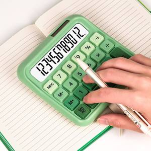 เครื่องคิดเลขพลังงานแสงอาทิตย์ 12 หลัก วัสดุ ABS สีเขียว สำหรับนักเรียน ใช้ในสำนักงาน หมายเลขชิ้นส่วนซีที 2288 - Product Image 1