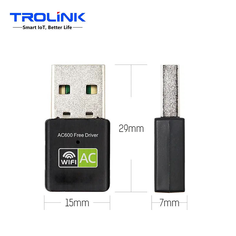 TROLINKデュアルバンドミニUSBワイヤレスネットワークカード600m2.4G & amp 5.8G USBWiFiレシーバートランスミッターアダプター