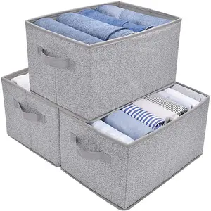 Storage Boxes For Clothes Fabric Closet Organizer Shelf Cube Storage Box With Handles Collapsible Home Office Storage Baskets For Clothes