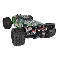 Voiture RC électrique 4x4 1/8 avec châssis métallique, télécommande, grandes roues tout-terrain, barre anti-roulis et éclairage LED
