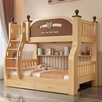 Lit superposé en bois massif, lit double en bois massif, lit pour enfants en bois massif