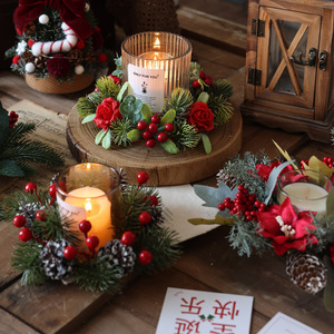 Decoraciones navideñas transfronterizas, candelabros, coronas, decoraciones de mesa para días festivos, accesorios, mini coronas - Product Image 4