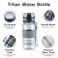 Bouteille d'eau en plastique étanche écologique de haute qualité 350ml sans Bpa UZSPACE pour l'école d'enfants avec filtre et sangle