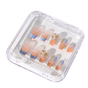 Acrylic Nail Storage Box Transparent Airtight Case For Nail Art Tips Stackable With Lid 7.5x7.5cm 8.5x8.5cm Rectangular Box - Product Image 5