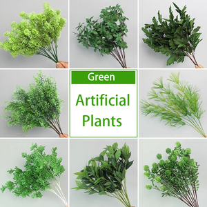 Plantes vertes artificielles, plantes décoratives persistantes, feuilles vertes, style forêt, décoration de mariage, accessoires pour arrangements floraux - Product Image 2