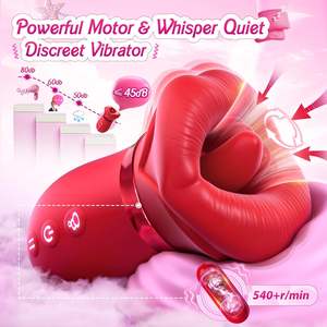 Vente flash : Jouet sexuel 4 en 1, vibromasseur pour femmes, avec fonctions de morsure, de léchage et de succion, 10 modes de vibration, vibromasseur rose - Product Image 1