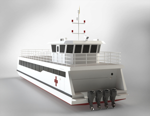 Bateau ambulance hospitalier en aluminium Grandsea 25m LCT, navire de secours, bateau personnalisé haute vitesse - Product Image 1