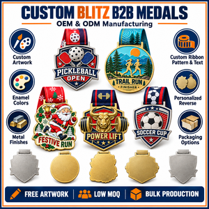 Médailles de sport et de course personnalisées pour le pickleball, le football, la musculation, les courses de trail et les événements festifs avec rubans sur mesure - Product Image 4
