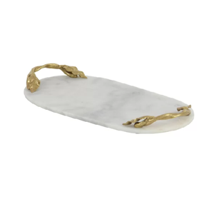 Plateau de service en métal et marbre, décoratif, plaqué or, 20 unités - Product Image 2