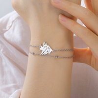 Bracelet ajustable en acier inoxydable avec breloque cèdre du Liban, chaîne tressée, symbole patriotique du Liban, bijoux cadeaux