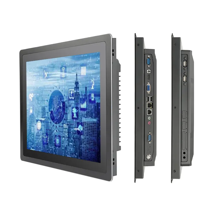 Caja de aluminio plana verdadera de 18,5 pulgadas Ip66 Industrial Tablet Pc Panel de pantalla táctil capacitiva sin ventilador Pc J1900 Procesador