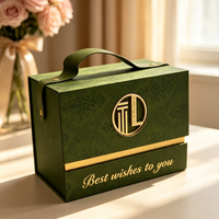 Boîte cadeau de luxe à rabat avec poignée en PU pour cadeaux de mariage, cadeaux de fête, emballage