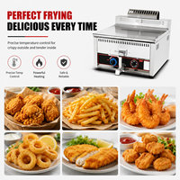 Friteuse professionnelle à gaz en acier inoxydable à cuve unique pour comptoir, équipement de cuisson pour restaurants et restauration rapide