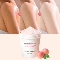 Gommage Corporel Bio Vegan Éclaircissant Exfoliant Hydratant Nourrissant à la Vitamine C Pêche 200g Marque Blanche OEM Sans Cruauté Animale