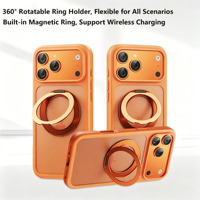 Coque de téléphone HEYBING avec béquille magnétique rotative à 360°, en TPU mat anti-traces de doigts pour IP14/15/16/17 Pro Max