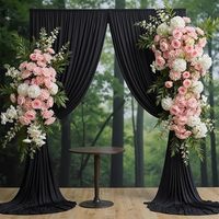 Rideau de fond rouge anti-plis 5x10 pieds pour fêtes, draperies en tissu doux, rideau de fond noir pour mariage 5x10 pieds