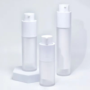 Botella de Lujo para Cosméticos con Bomba Airless de PP, 15ml 30ml 50ml, Blanca, de Doble Pared, para Suero, con Acabado Esmerilado y Recargable - Product Image 2