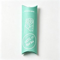 Boîte d'emballage personnalisée en gros en forme d'oreiller à ouverture facile, boîte en papier de haute qualité pour hot-dogs, burritos, tartes et rouleaux, imprimée à l'encre de soja, pour aliments à emporter