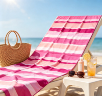 Wholesale Custom Printed High-quality Sand Free Water-absorbent Quick-drying Microfiber Striped Beach Towel for Beach Bath