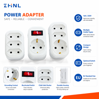 Adaptateur de voyage ZHNL 16A 250V, divers types, multiprise EU/SA avec interrupteur, convertisseur de prise Schuko et adaptateur électrique