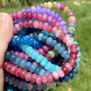 新着 5x8mm 天然石ビーズ アクアマリン アメジスト トルマリン ロンデル ルースビーズ ジュエリー作成 DIY ブレスレット アクセサリー用 - Product Image 3