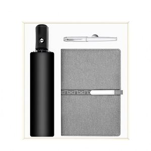 Ensemble cadeau de luxe pour clients VIP, articles de papeterie de bureau, parapluie, stylo, carnet, cadeaux d'entreprise personnalisés avec logo pour réunion annuelle - Product Image 3
