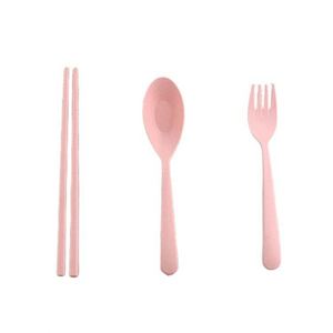 Juego de Cubiertos Ecológicos Reutilizables de Paja de Trigo, Tenedor, Cuchara y Palillos, Juego de Cubiertos Portátiles para Viaje - Product Image 4