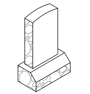 Modern 3 Polished Oval Top Die + Top Polished Other Side Rock Bevel Base Use Great Padang Grey (G614) Granite Memorial Tombstone - Product Image 5