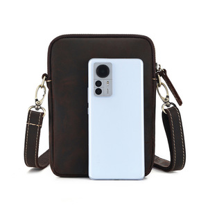 Men's Crossbody <b>Bag</b> Genuine Leather Vertical Small <b>Bag</b> Durable Everyday Use - Product Image 4