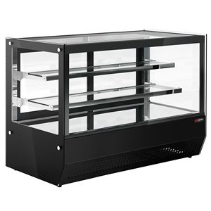 Vitrine réfrigérée de comptoir GGM Gastro - 160 litres - 900 mm - avec 2 étagères en verre - Rectangulaire - Noir - Product Image 3
