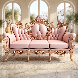 โซฟาปรับนอนได้ 3 ที่นั่ง ทำจากไม้สักแท้สุดหรู พร้อมเบาะโฟมแบบ Tufted โครงไม้แกะสลักด้วยมืออย่างประณีต เป็นมิตรต่อสิ่งแวดล้อม เหมาะสำหรับห้องนั่งเล่น - Product Image 1