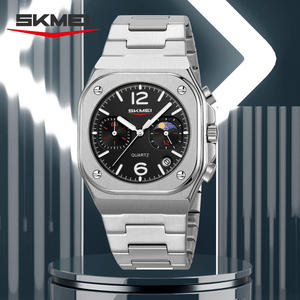 OEM Customize Logo Luminous Stainless Steel Quartz Wristwatches 5ATM Waterproof New Design Square <b>Men</b> Wrist <b>Watches</b> Reloj - Product Image 3
