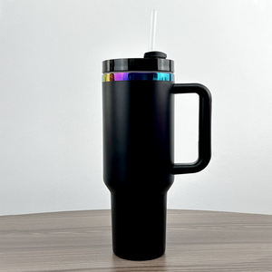 Vaso de acero inoxidable con recubrimiento en polvo Chapado en arcoíris holográfico electrochapado de 40 oz para grabado láser 30oz 40 oz tazas para exteriores - Product Image 4