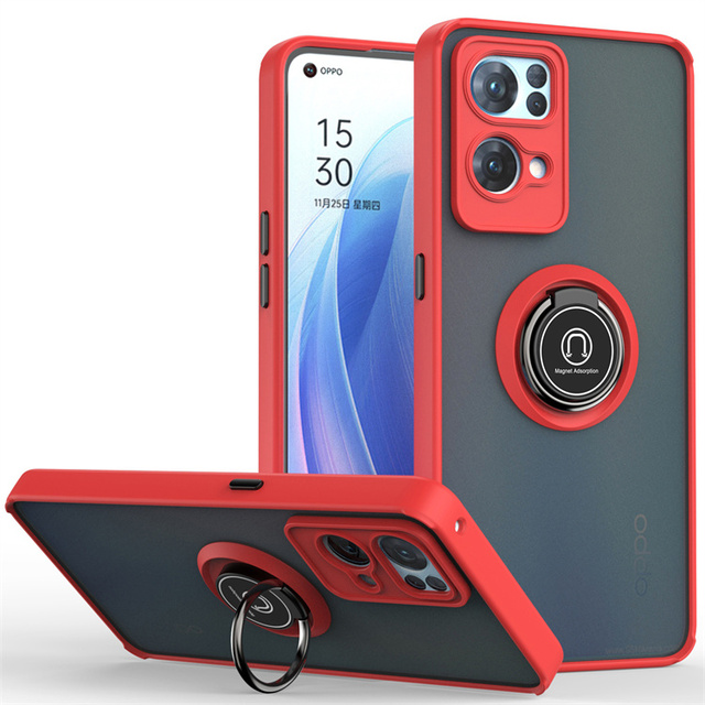 For Oppo Reno 7 Pro 5G Find X5 Lite7 Pro 7 4G Tpu+Pc Matte Protective Shockproof Mobile Phone Cases With Rotate Kickstand