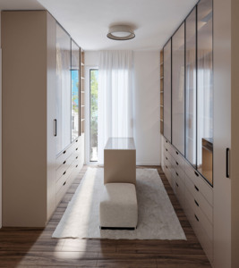 Vermonhouzz Melamine Walk in Closet <strong>Wardrobe</strong> Aluminum <strong>Slim</strong> Frame Glass Door Luxury Room Cabinet <strong>Wardrobe</strong> - Product Image 3