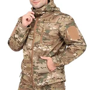 雅凯达迷彩衬衫防水户外狩猎徒步野营冬季战术羊毛夹克