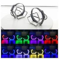 Vente flash : Cache-projecteur en cristal 5D, 1.5 2.5 3.0 Angel Eyes RGB 12V LED, contrôle par application de véhicule, modèle hexagonal I8-V