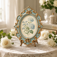 Cadre photo ovale baroque vintage 2026, 4x6 5x7 pouces, en résine perlée gaufrée, pour décoration de maison européenne, de bureau ou de mariage