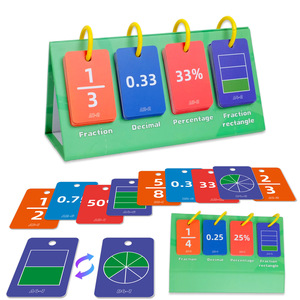 104 Tarjetas de Memoria Flash de Matemáticas, Juego Educativo de <span class=keywords><strong>Fracciones</strong></span>, Decimales y Por Ciento, Tarjetas de Aprendizaje para Niños, Aptas para Principiantes en Matemáticas - Product Image 1