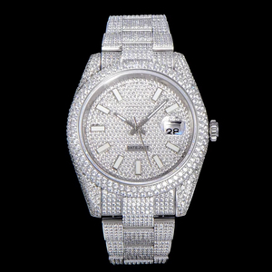Reloj Mecánico de Cristal Sumergible de Súper Calidad, 41 mm, Fábrica TW, Acero 904L, Movimiento 2824, Diseño Cielo Estrellado con Diamantes de Hielo - Product Image 1