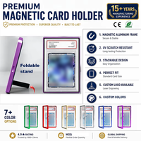 Nouvelle conception personnalisée, anti-rayures, support intégré, protection UV, verre trempé, présentoir magnétique pour collection de cartes, protection de dalle.