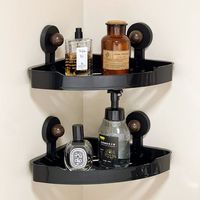 Étagère d'angle murale pour salle de bain avec ventouse robuste