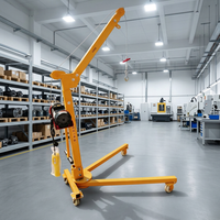 Mini grue à flèche pivotante de 200 kg sur châssis mobile à roues, support de levage pour garage et entrepôt, châssis nu uniquement, sans palan