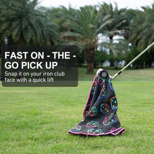 Serviettes de golf en microfibre gaufrée personnalisées en usine, serviette de golf magnétique à tissage gaufré avec crochet - Product Image 6